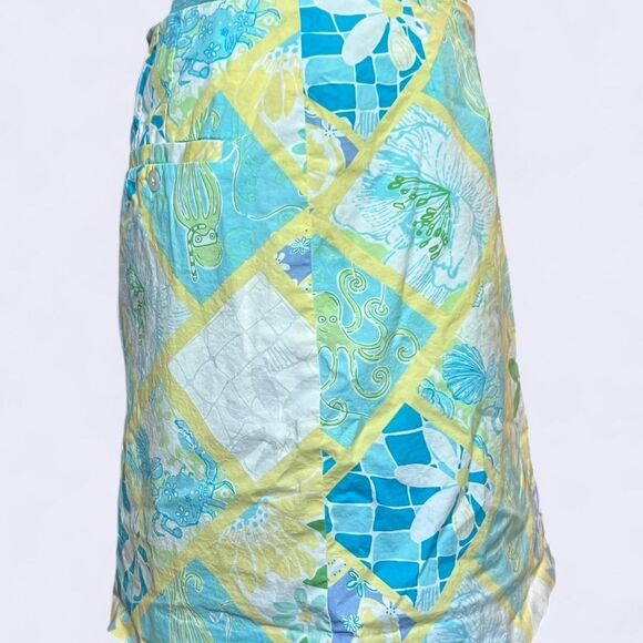 Cute Vintage Lilly Pulitzer Women's graphic Skirt size 6 octopus crab floral - Picture 2 of 8